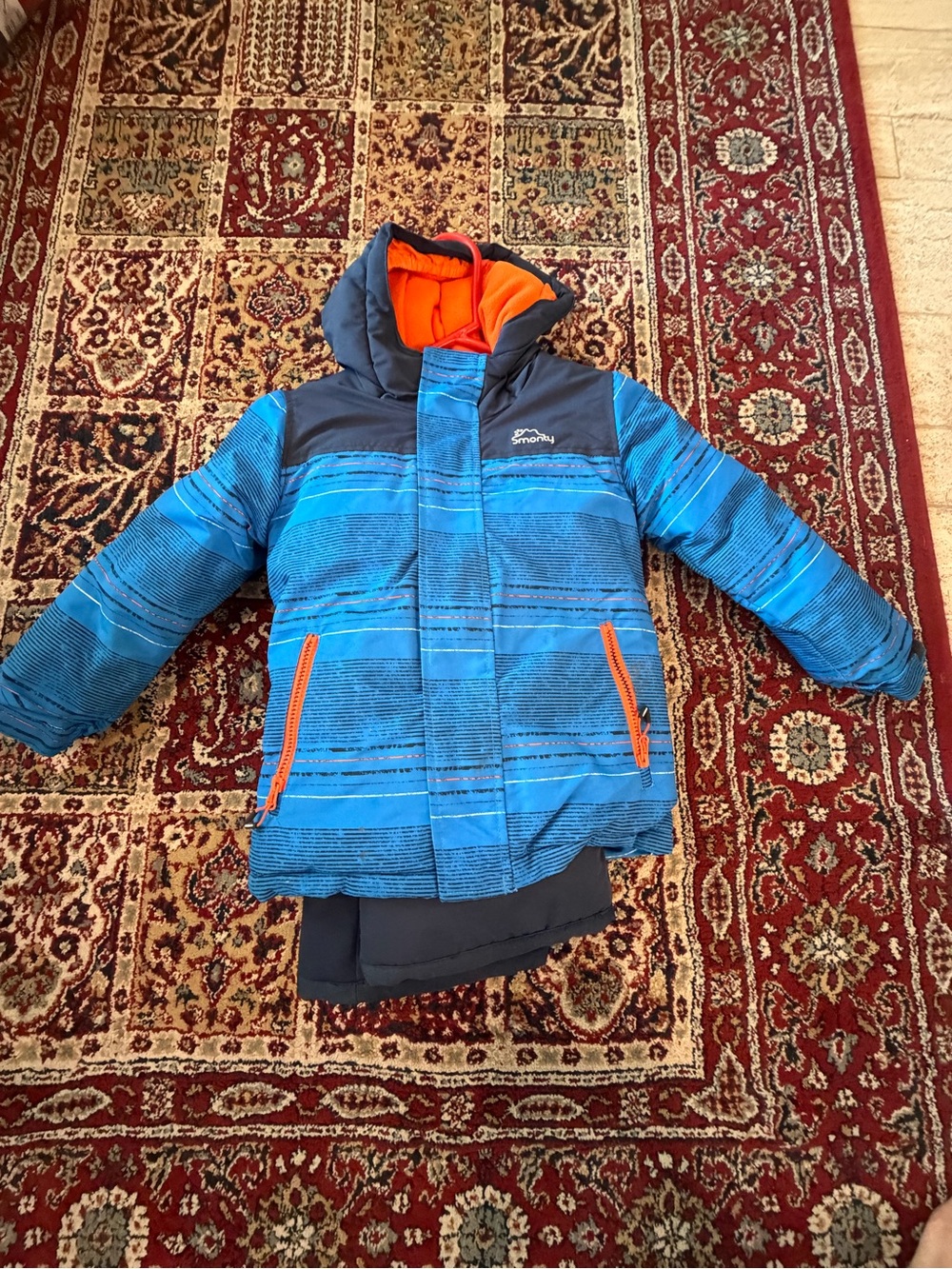 Kids' Blue & Orange Insulated Jacket Snowsuit
